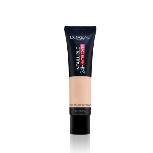 

Стойкая матирующая основа 110 Rose Vanilla, 30 мл L'oreal Paris, Infallible 24H Matte Cover Foundation, L'oréal Paris