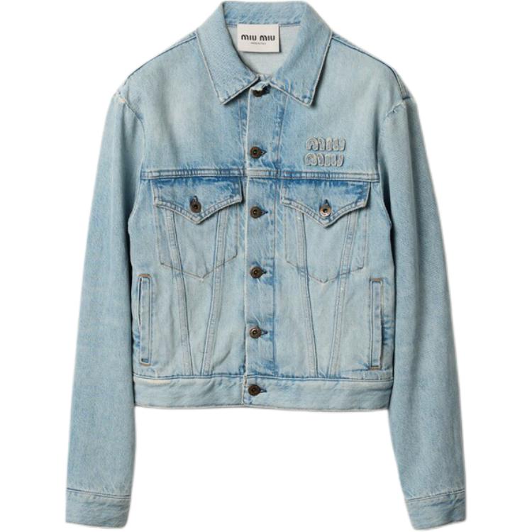 

MIU MIU Джинсовая куртка на пуговицах, Sapphire Blue
