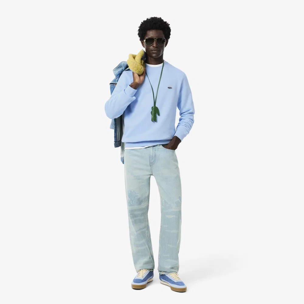 Мужской свитшот с брендингом Landscape светло-голубой от Lacoste — фото 4