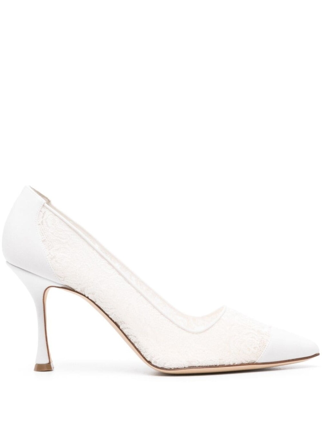 

Manolo Blahnik туфли Sololaria 90 с цветочным кружевом, белый