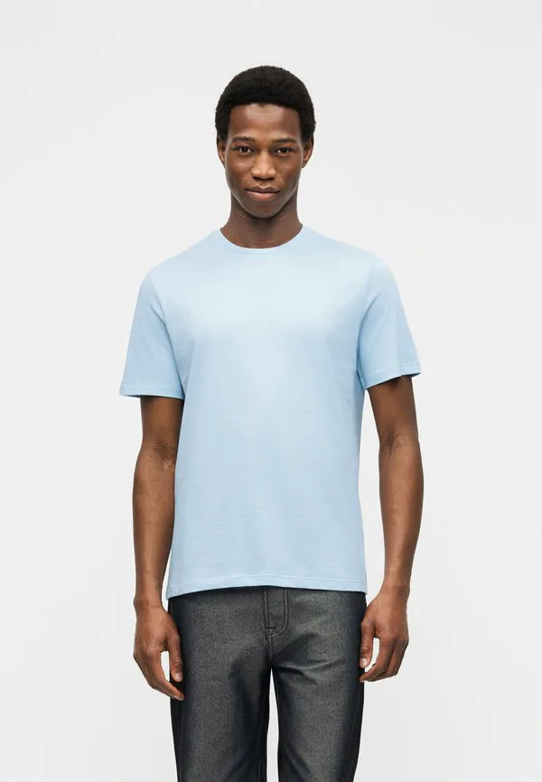 Футболка с микрологотипом и круглым вырезом, базовая футболка Calvin Klein, Breezy Blue