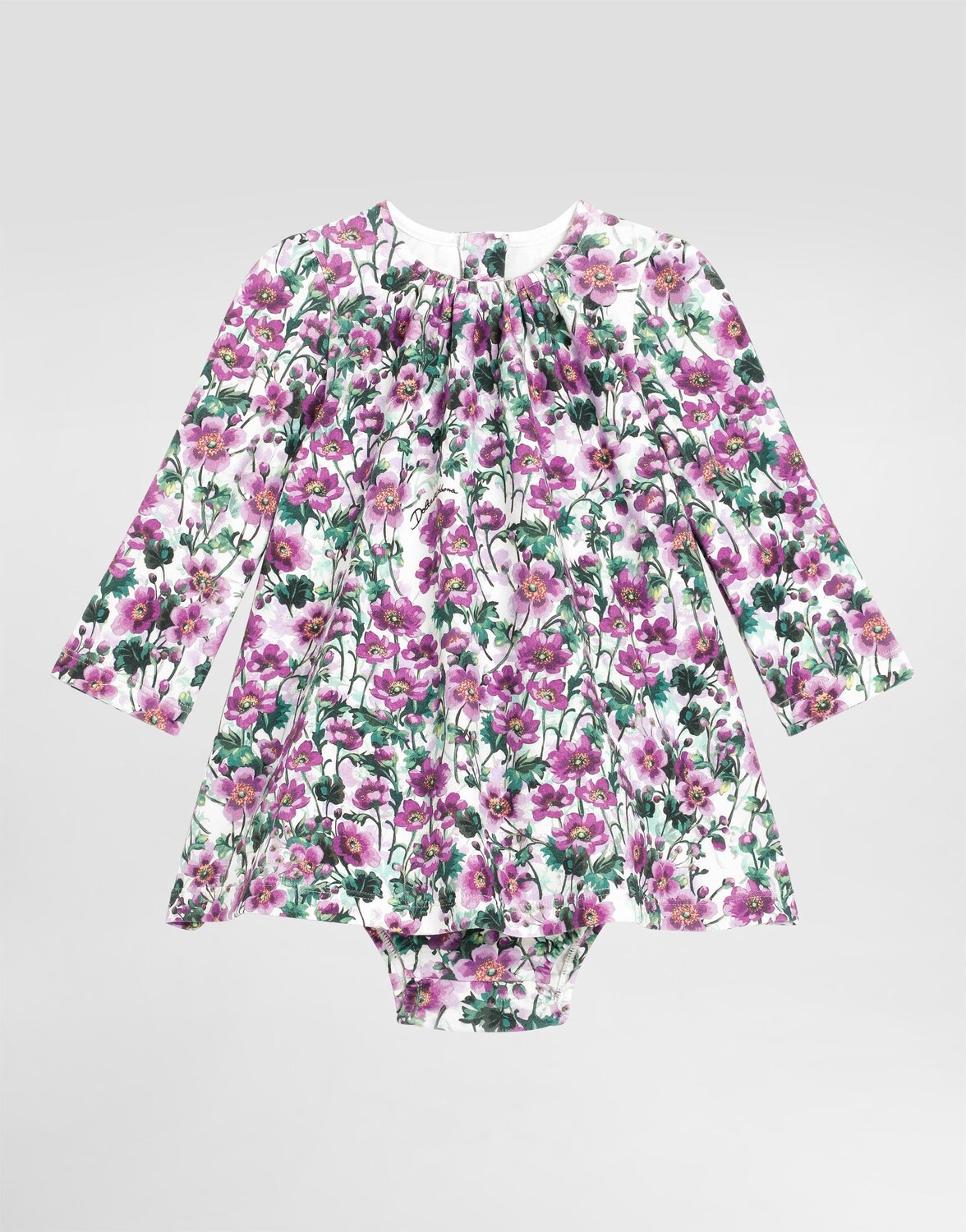 

Платье из интерлока с принтом "фиалки" Dolce&Gabbana, мультиколор