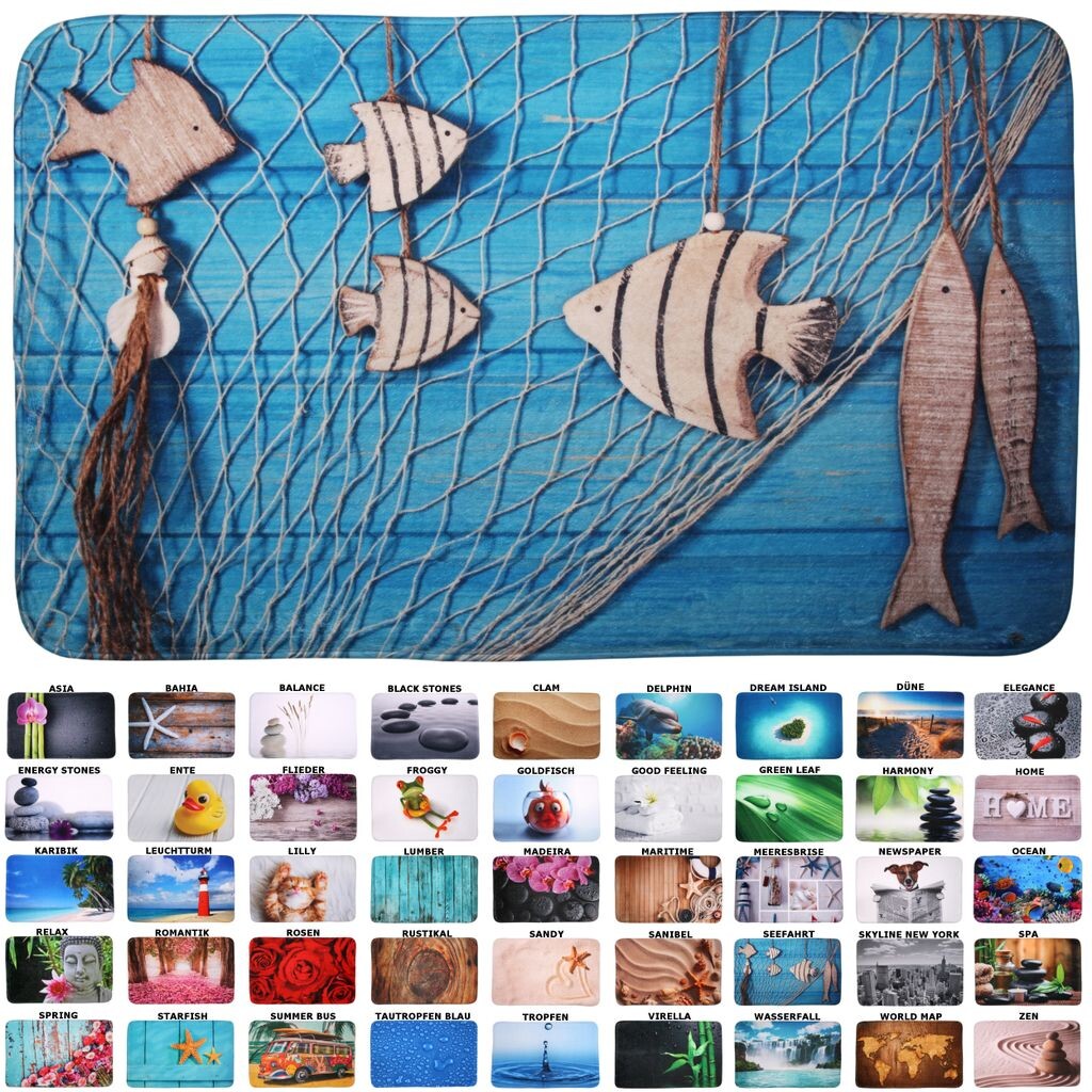 

Коврик для ванной SANILO морской 50 x 80 см, синий