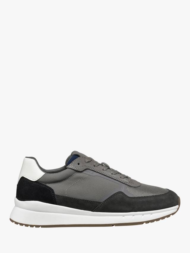 

Кроссовки на шнуровке из смеси замши branthon Geox, цвет Graphite/Dark Grey