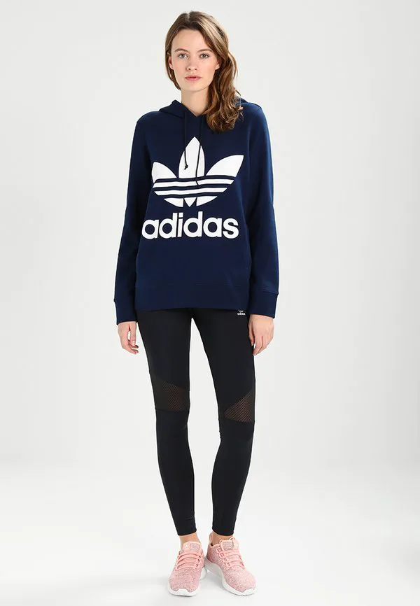 Толстовка с принтом трилистника adicolor Adidas Originals, Collegiate Navy — фото 2