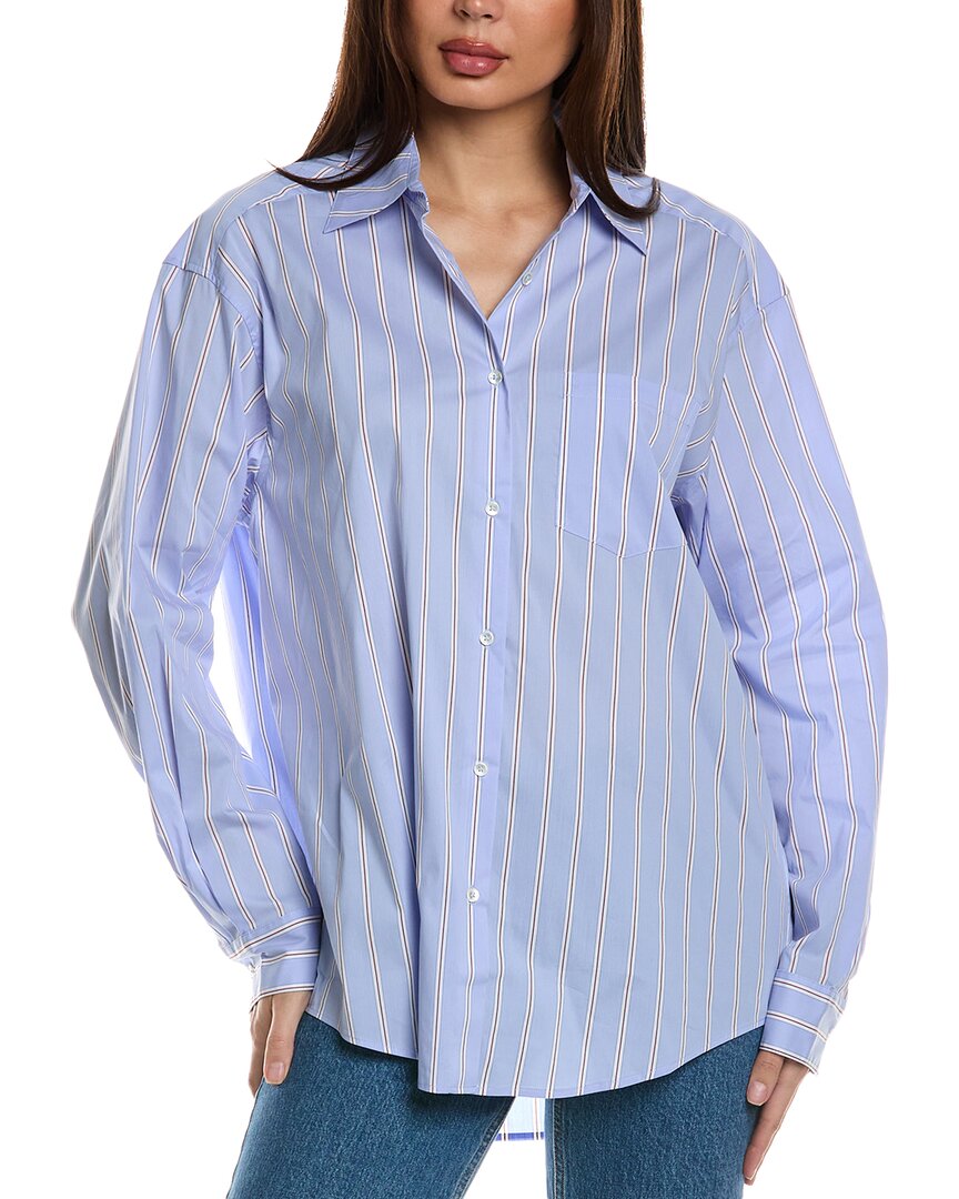 

Однотонная и полосатая блузка Jancy Solid & Striped, синий