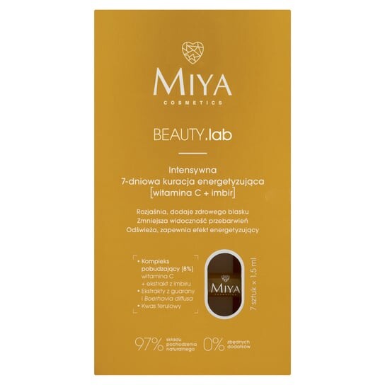 

Интенсивный 7-дневный тонизирующий уход (витамин С + имбирь) BEAUTY.lab, Miya Cosmetics