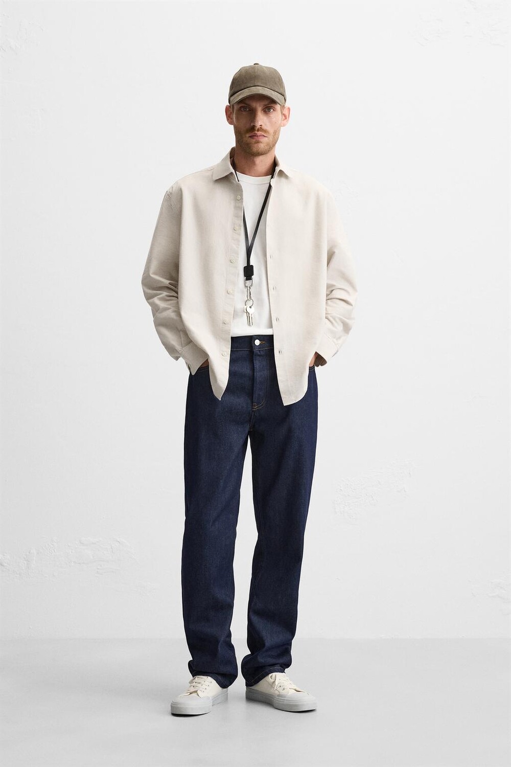 

Рубашка оксфорд ZARA, песочный