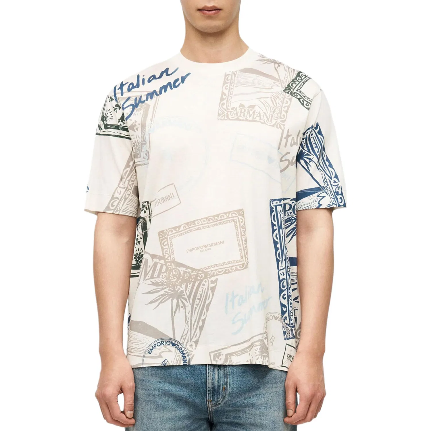 Футболка All-Over Print EMPORIO ARMANI, White — фото 3