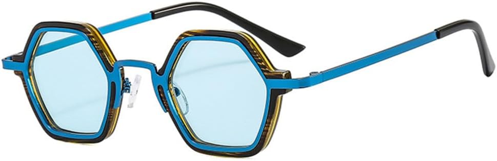 

Женские солнцезащитные очки UV400 в стиле ретро с прозрачными градиентными линзами. Мужские солнцезащитные очки в стиле панк с многоугольными линзами HDUBFY, Stripe Blue