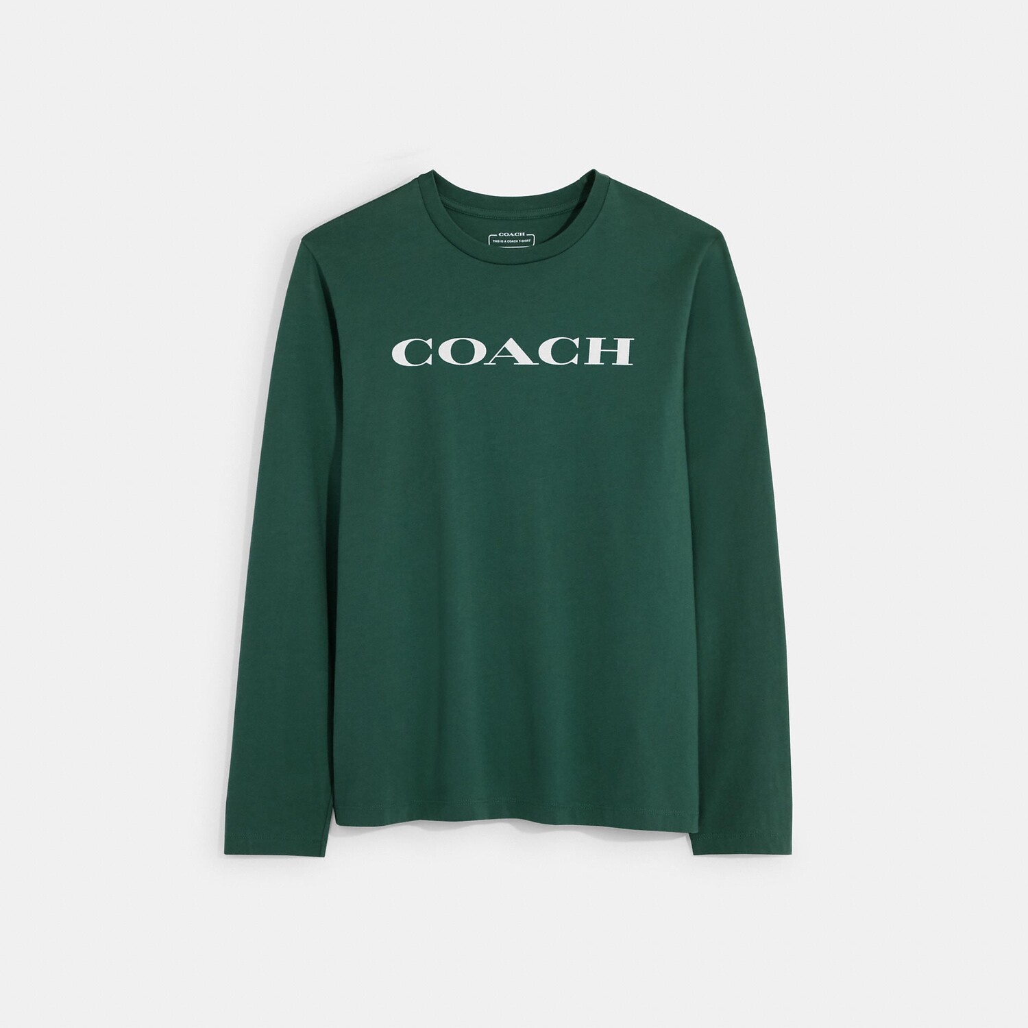 

Футболка с длинными рукавами Coach Outlet Essential из органического хлопка, цвет Hunter Green