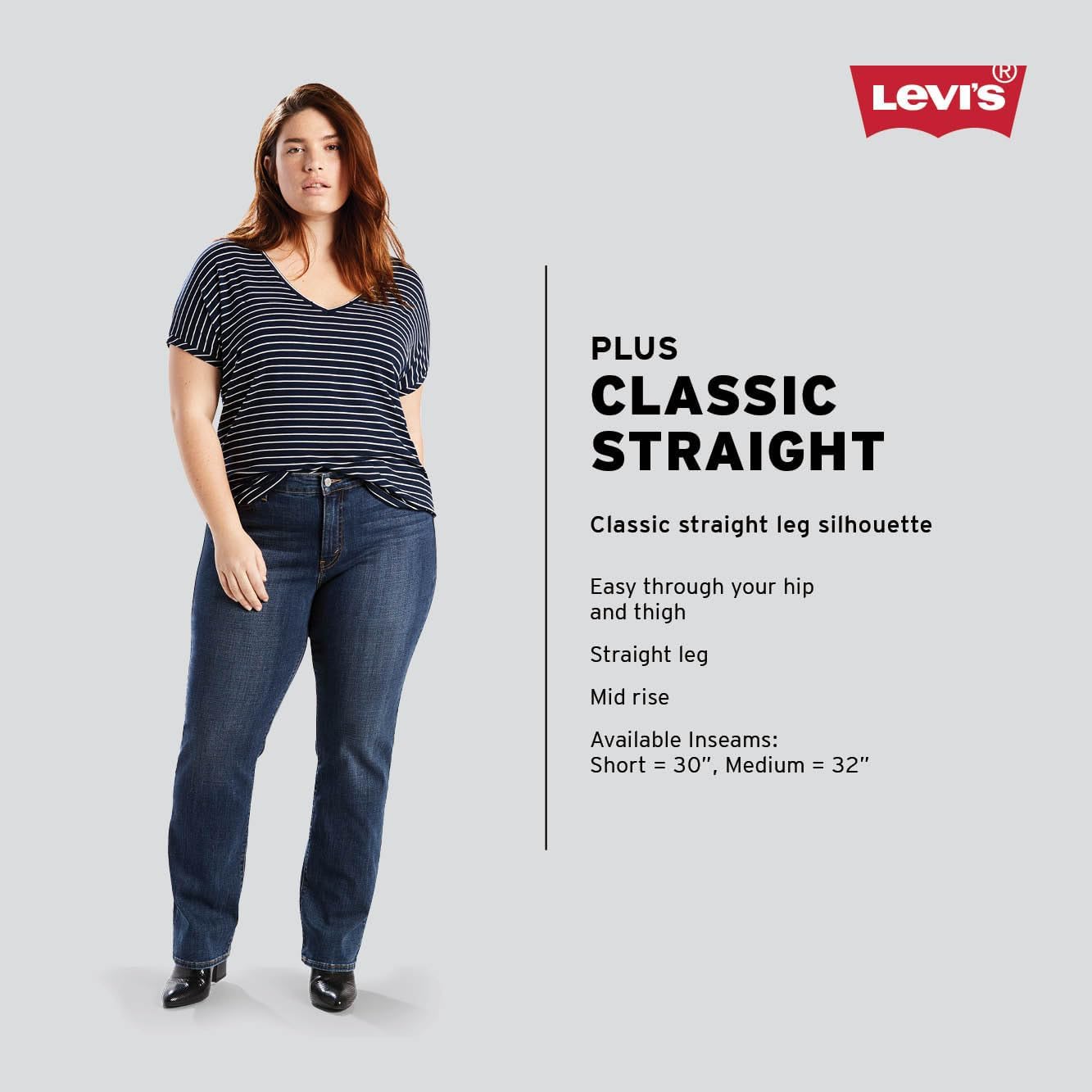 Женские классические прямые джинсы Levi's (большие размеры), Cobalt Haze — фото 4