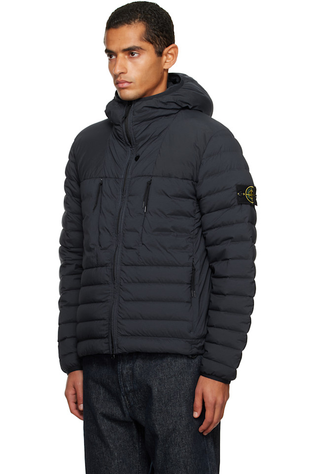 Stone Island Бесшовная нейлоновая пуховая куртка Navy 4100020 — фото 4