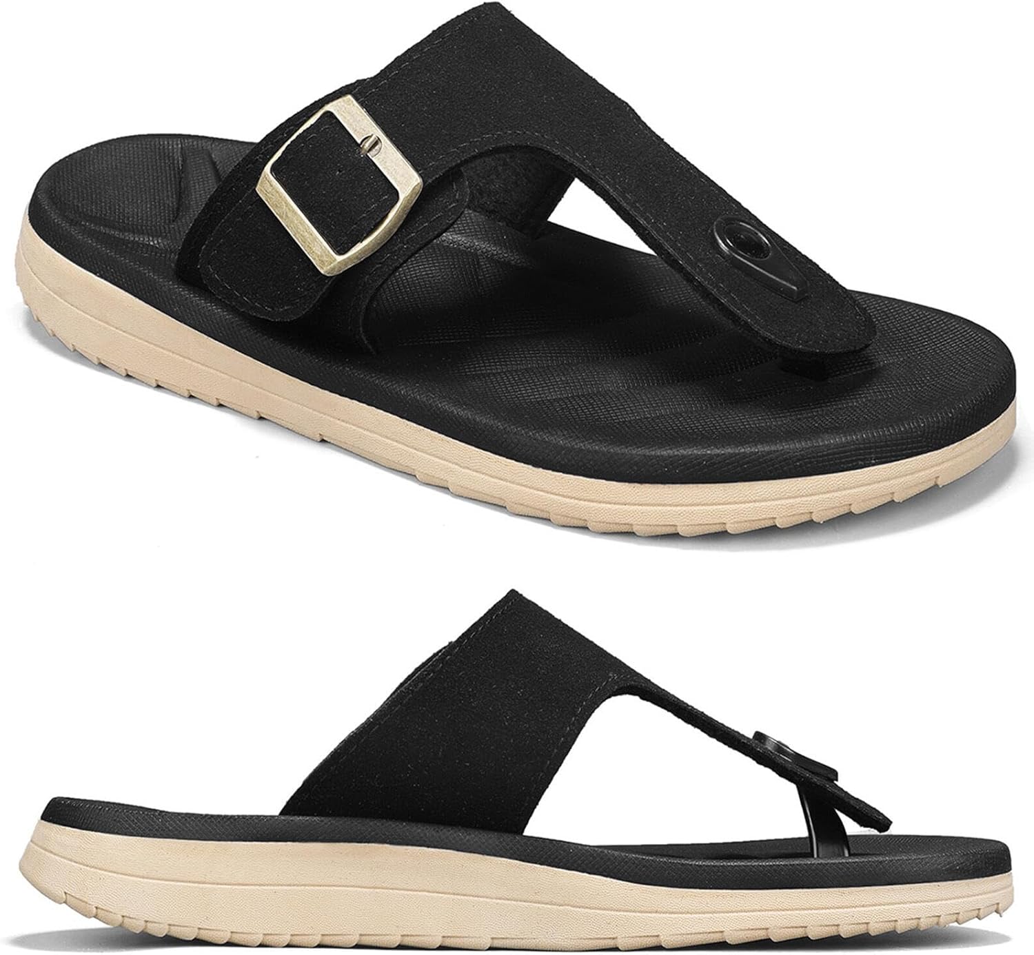 

Мужские сандалии с регулируемыми ремешками и поддержкой свода стопы, легкие и удобные, пляжные сандалии с мягкой амортизирующей стелькой, летние шлепанцы с открытым носком для дома и улицы Harxxitd, черный