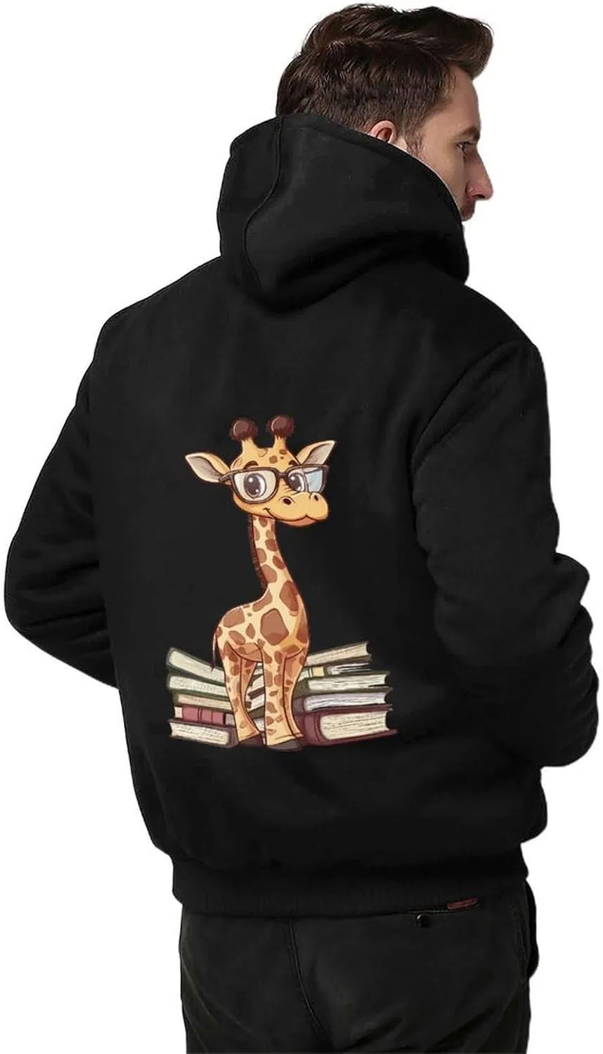 Мужская толстовка на молнии с капюшоном от Giraffe Books, флисовая куртка, зимняя теплая одежда — фото 2