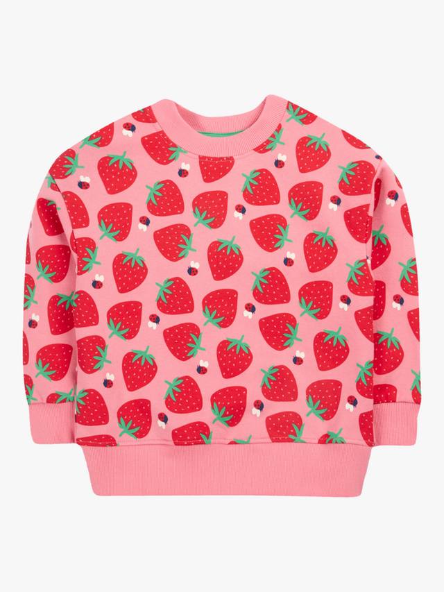 

Превосходная детская клубничная толстовка из органического хлопка Frugi, розовый