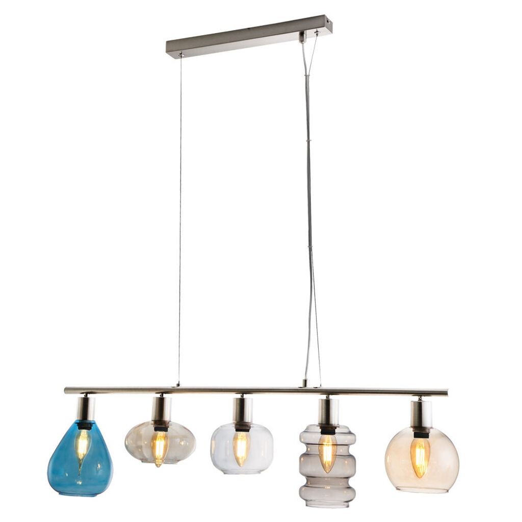 

Подвесной светильник, серебро, плафоны из разноцветного стекла, В 150 см. etc-shop, мультиколор