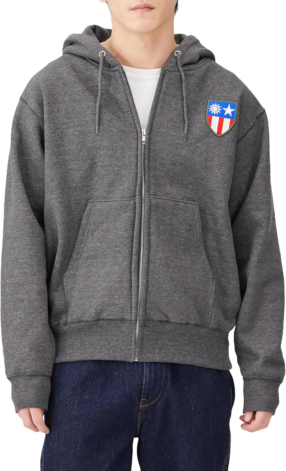 

Толстовка с капюшоном в стиле F, нашивка с гербом армии США, флисовая подкладка, толстовка на молнии, цвет угольно-серый, размер M F-Style
