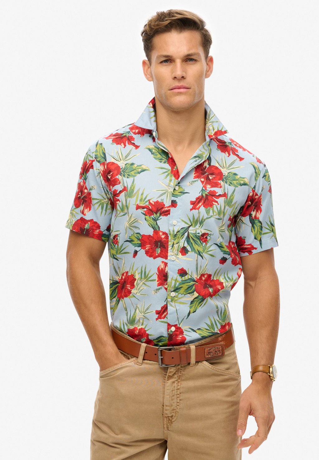 

Рубашка HAWAIIAN PRINTED Superdry, светло-красный