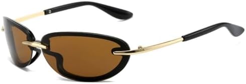 

Солнцезащитные очки прямоугольной формы конфетных цветов, модные спортивные очки для вождения, трендовые сине-зеленые солнцезащитные очки с защитой от УФ-излучения UV400 MTZJH, Brown