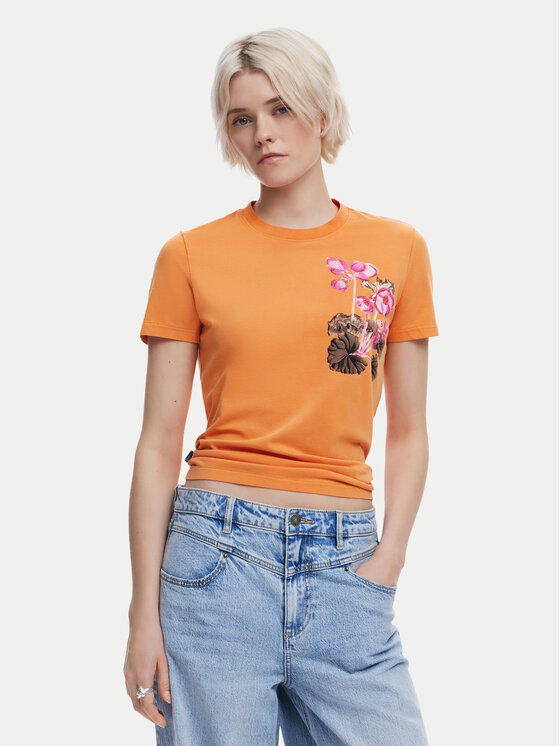

Облегающая футболка Botanical 25SWTK48 Desigual, оранжевый