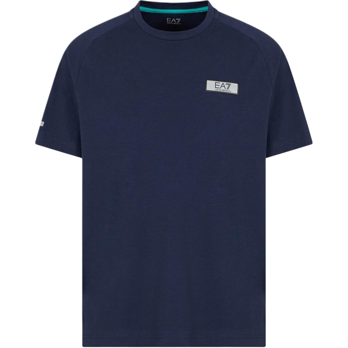 

Динамичная футболка с круглым вырезом EMPORIO ARMANI, морской синий