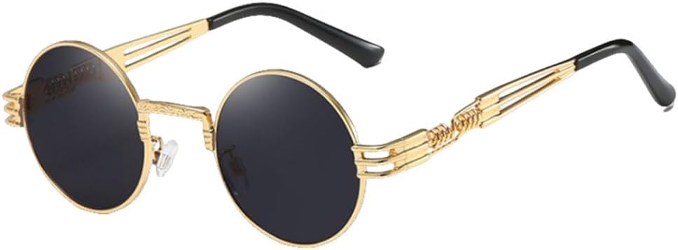 

Солнцезащитные очки для женщин, круглые, кофейного цвета, с градиентным металлическим каркасом, в стиле панк, ретро, ​​с покрытием, мужские солнцезащитные очки MTZJH, Wpgj033 Gold Grey