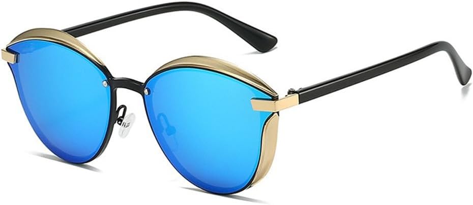 

Металлические солнцезащитные очки для женщин "кошачий глаз" с защитой от УФ-излучения UV400, для занятий спортом на открытом воздухе, бега и езды на велосипеде generic, Gold Blue