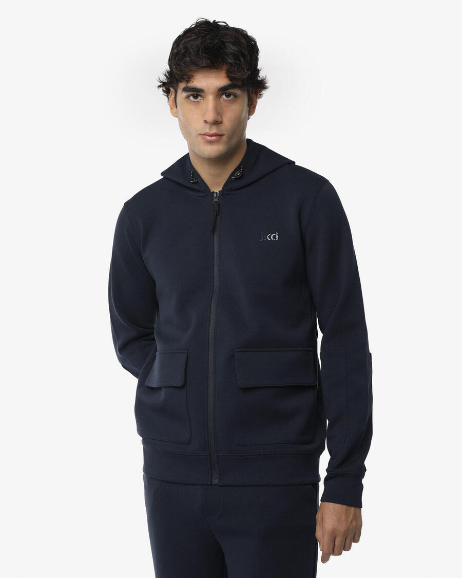 

JAKED Темно-синяя мужская синтетическая толстовка для фитнеса