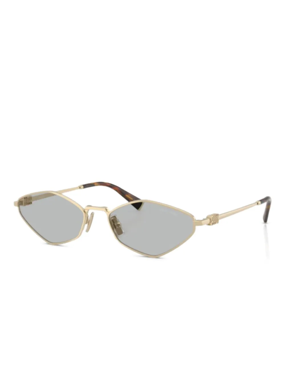 

Солнцезащитные очки в шестиугольной оправе Miu Miu Eyewear, золотой