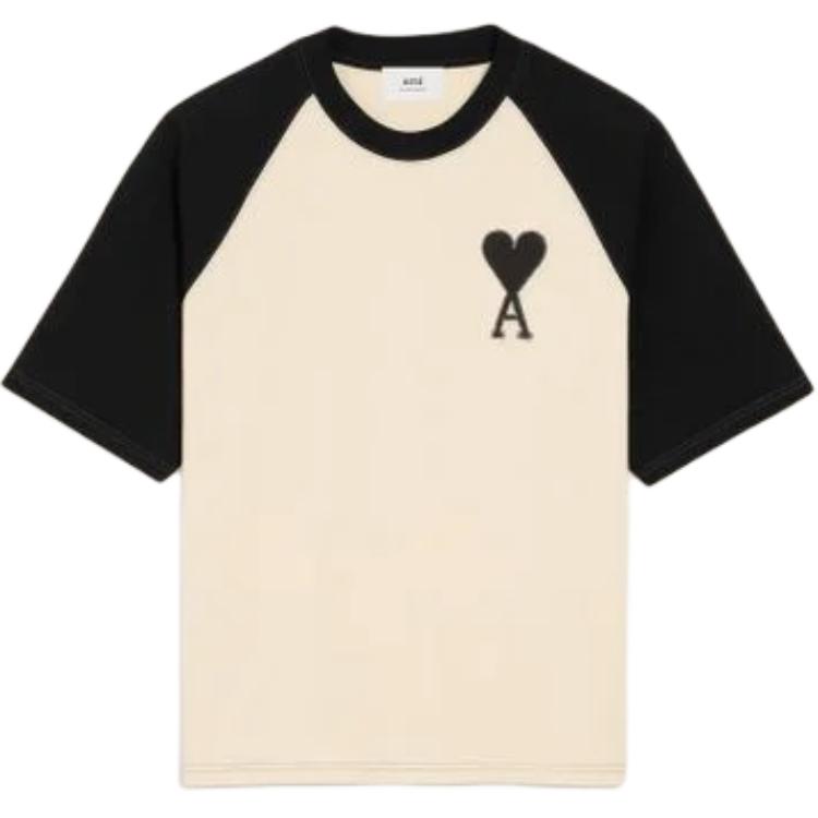 

Футболка Ami Paris Ami De Coeur с коротким рукавом из хлопка AMIPARIS, бежевый