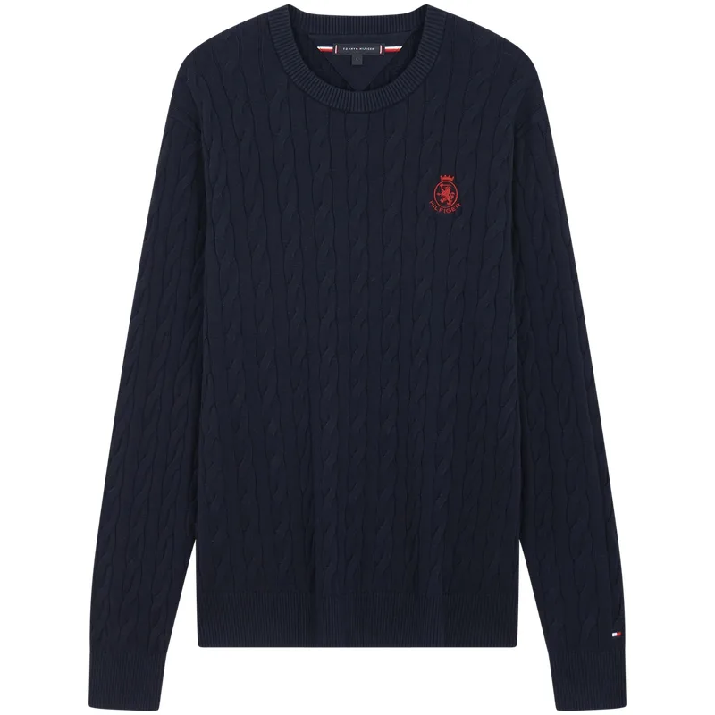 Трикотажный свитер с круглым вырезом Tommy Hilfiger, темно-синий DW5