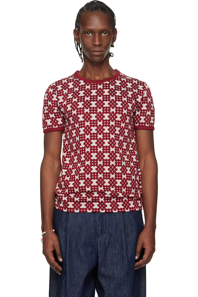 

Dries Van Noten Футболка Off-White с жаккардовым узором