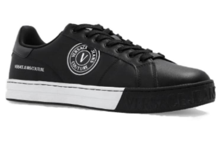 Кроссовки VERSACE JEANS Couture Skateboarding Shoes Men Low-top Black/white, черный — фото 3