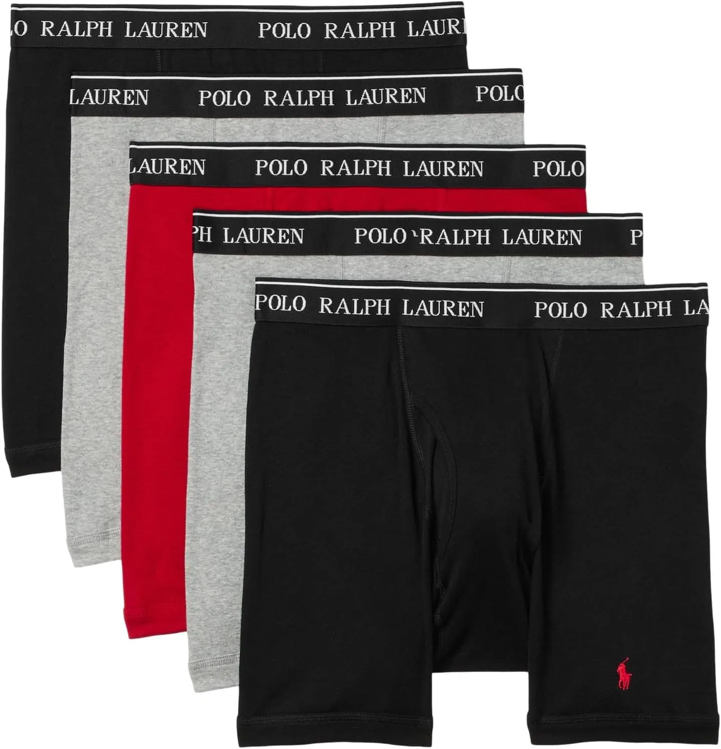 Боксеры 5 шт. POLO RALPH LAUREN, 2 Andover Heather/Rl2000 Red/2 Polo Black
