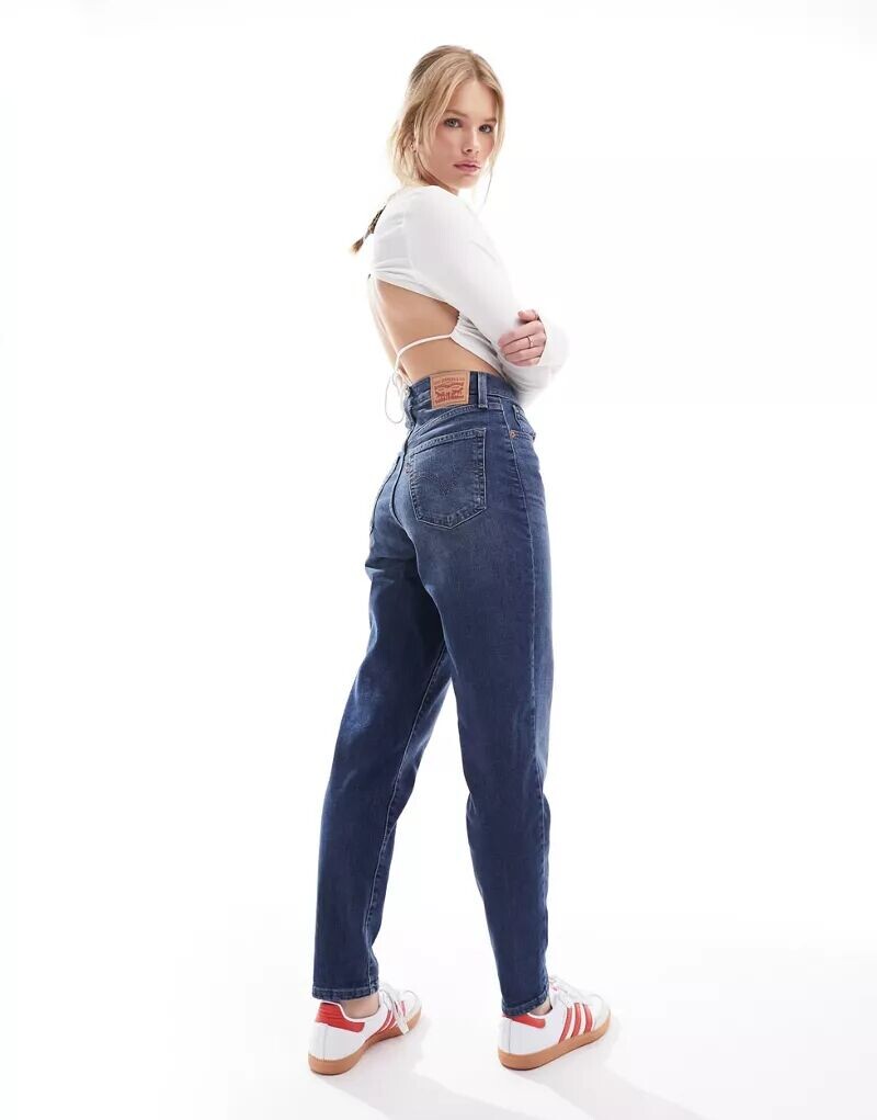 

Темно-синие джинсы Mom с завышенной талией Levi's