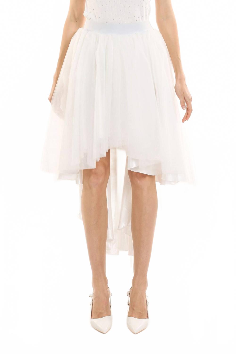 

Белая юбка-пуловер с асимметричным подолом из тюля BEULAHSTYLE