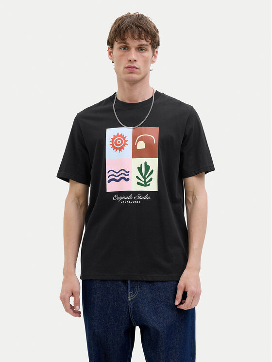 

Футболка обычного кроя Canggu 12277220 Jack&Jones, черный