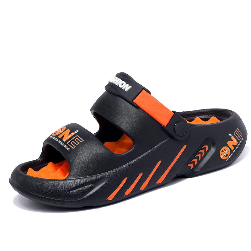 

NANJIREN Пляжные сандалии унисекс черные/серые/бежевые/коричневые - черные с оранжевым, цвет Black Orange