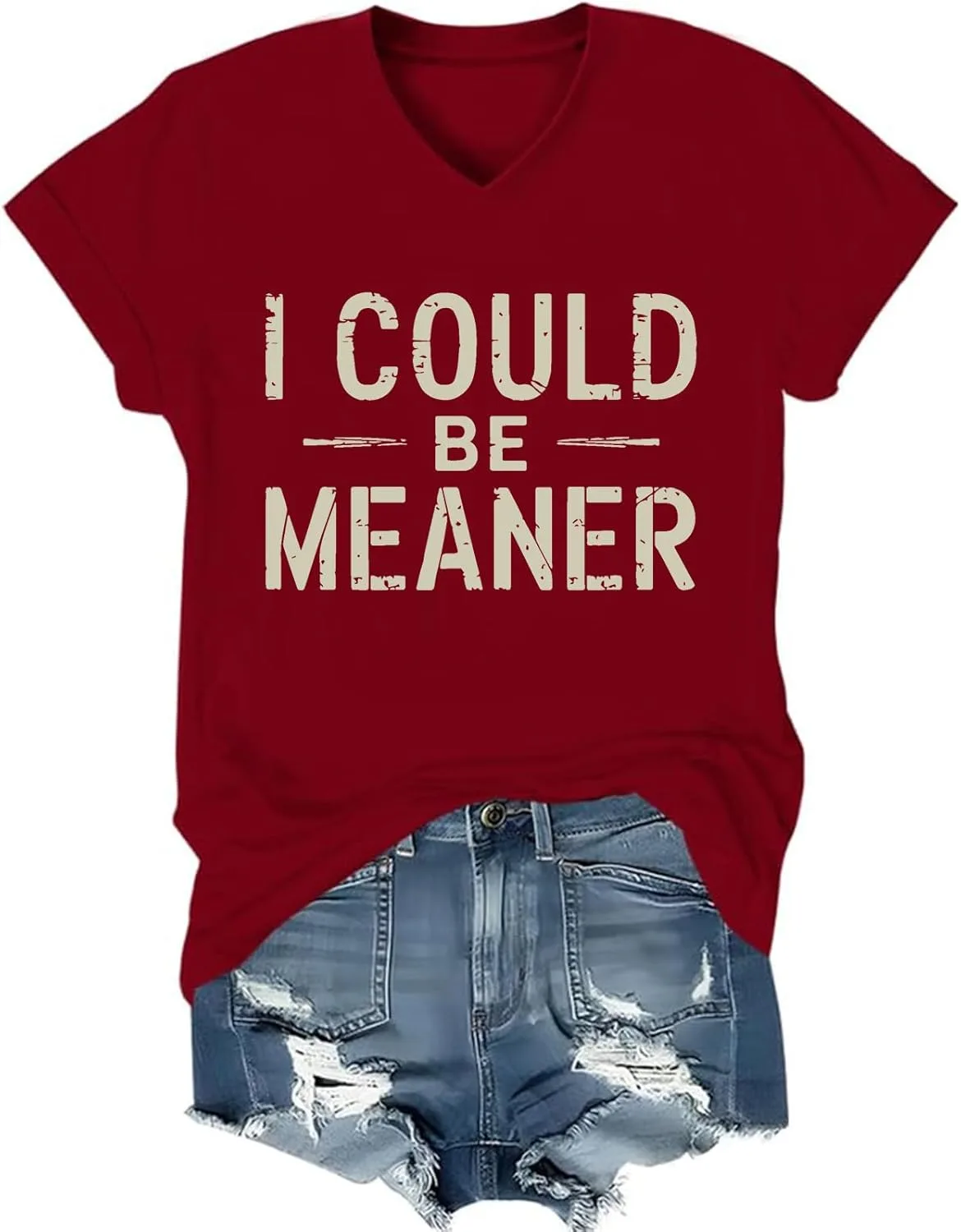 Футболка с V-образным вырезом I Could Be Meaner