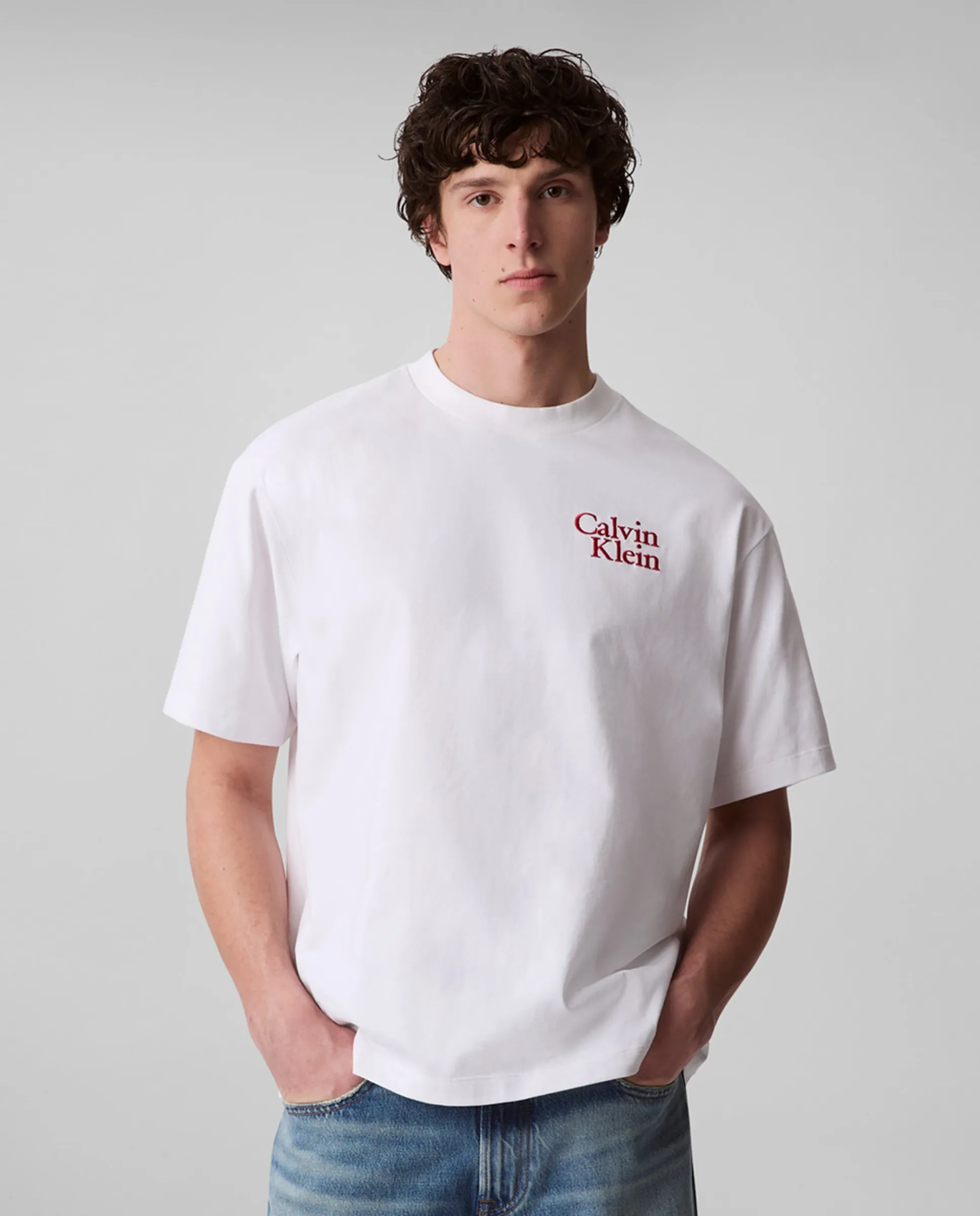 

Мужская футболка с логотипом Calvin Klein Jeans, белый