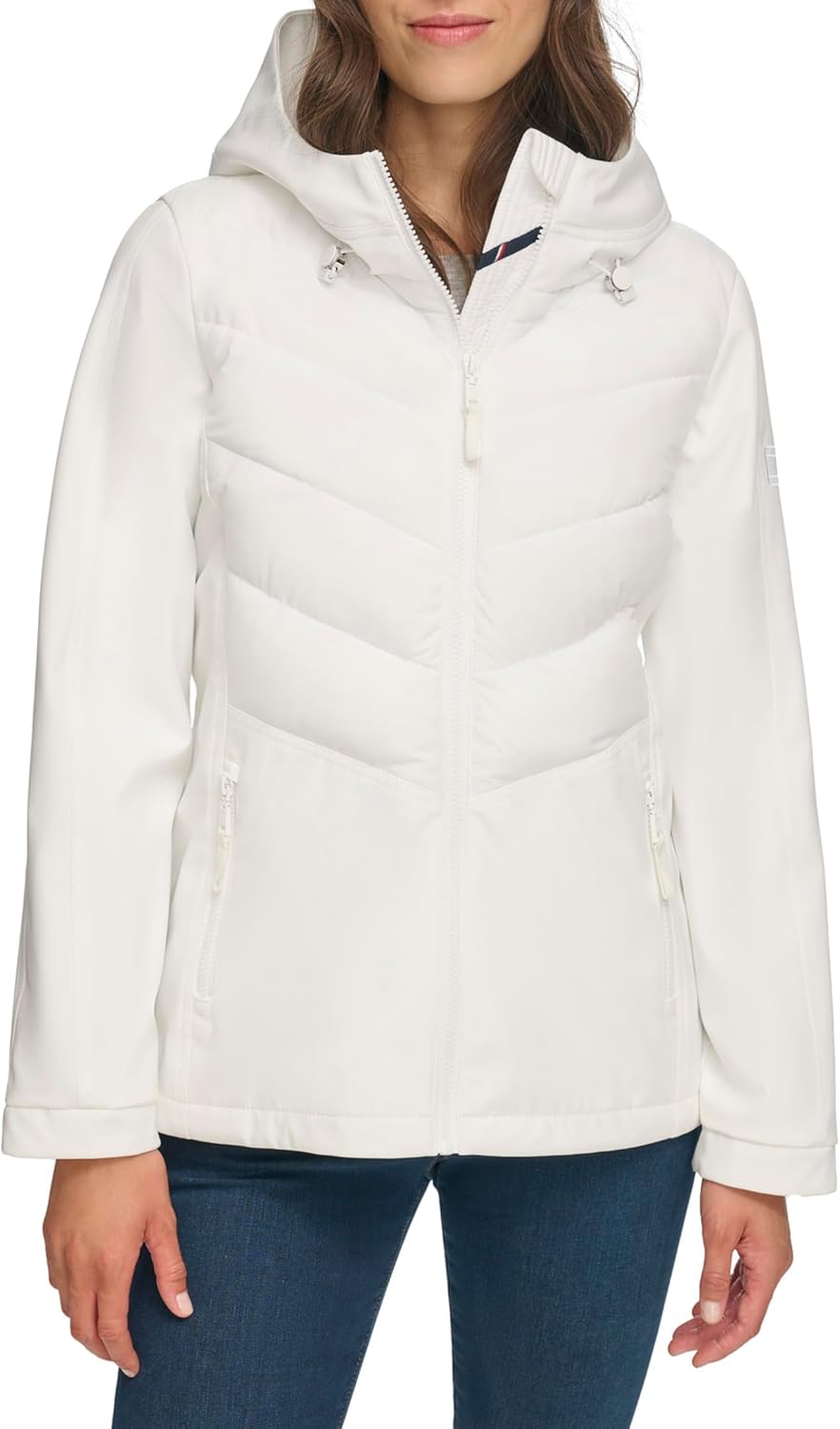 

Женская спортивная куртка Tommy Hilfiger, устойчивая к непогоде, White