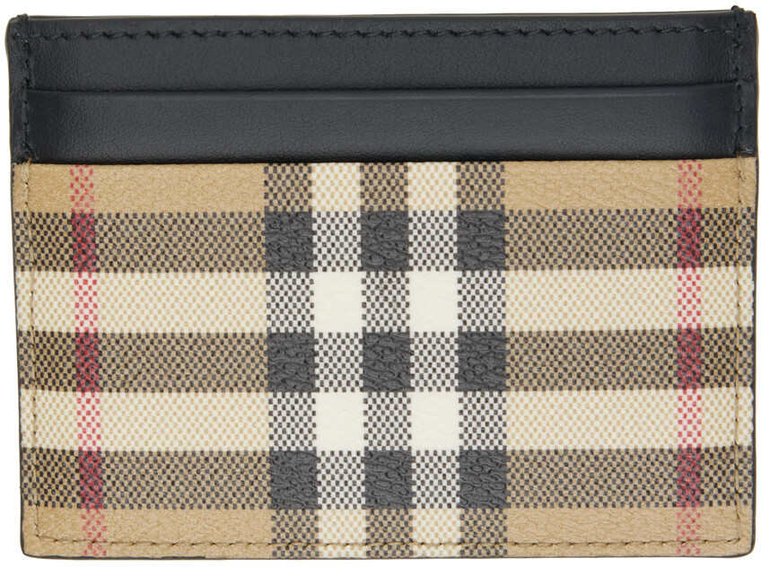 

Визитница бежево-черная в клетку Burberry, Archive beige