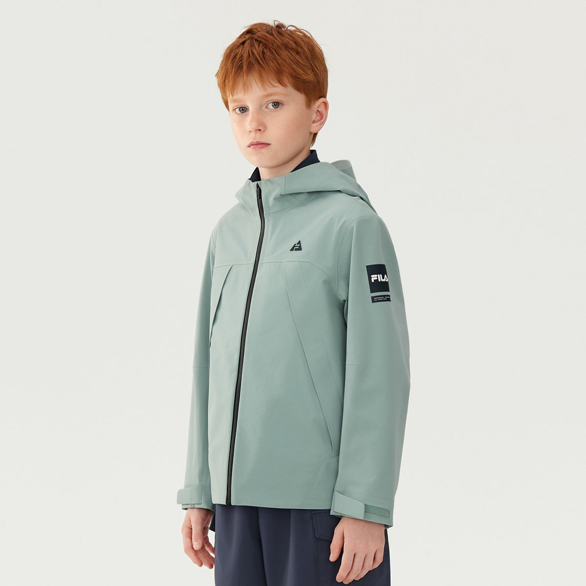 Ветровка PERFORMANCE FPH легкая дышащая свободного покроя с капюшоном детская FILA KIDS, зеленый — фото 4