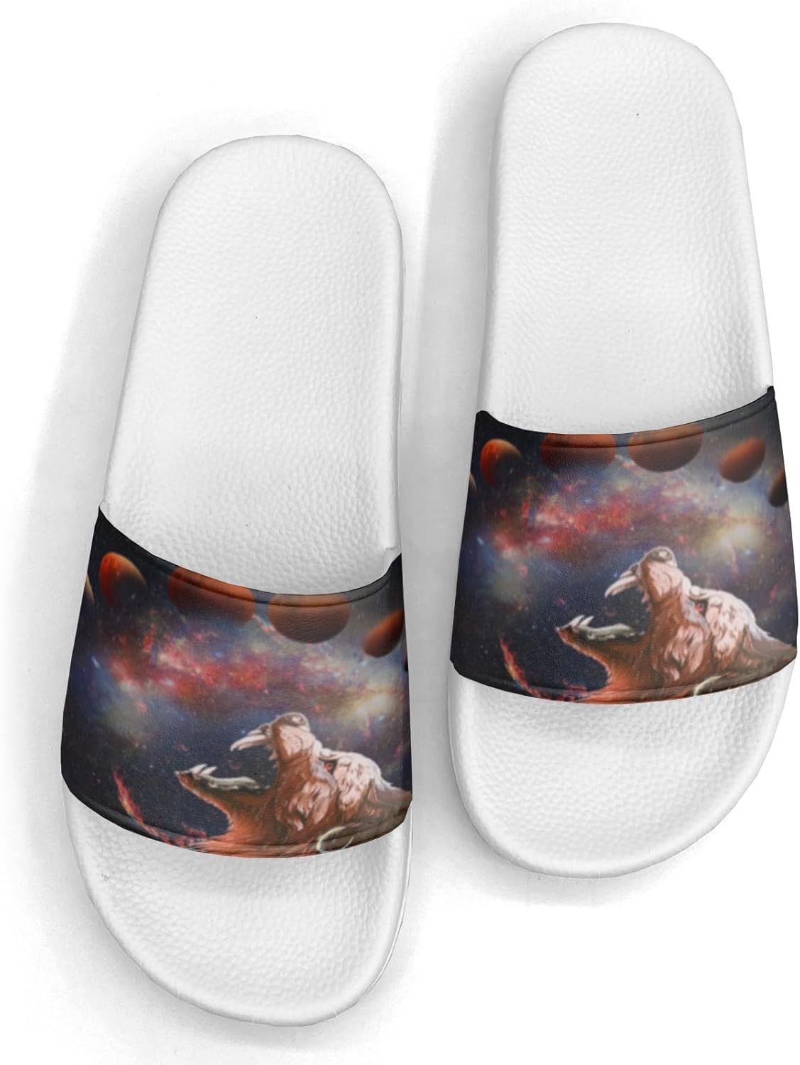 

Сандалии-шлепанцы Art Kiss Lover Design для женщин и мужчин, подарок, повседневные, спортивные, для бассейна, душа, дома и на улице Generic, Starry Sky Wolf Custom