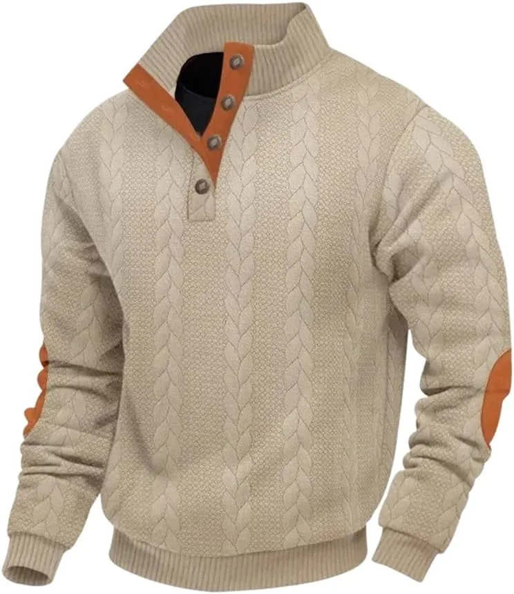 

Свитер Casual Knitted Textured с длинными рукавами и полуводолазкой