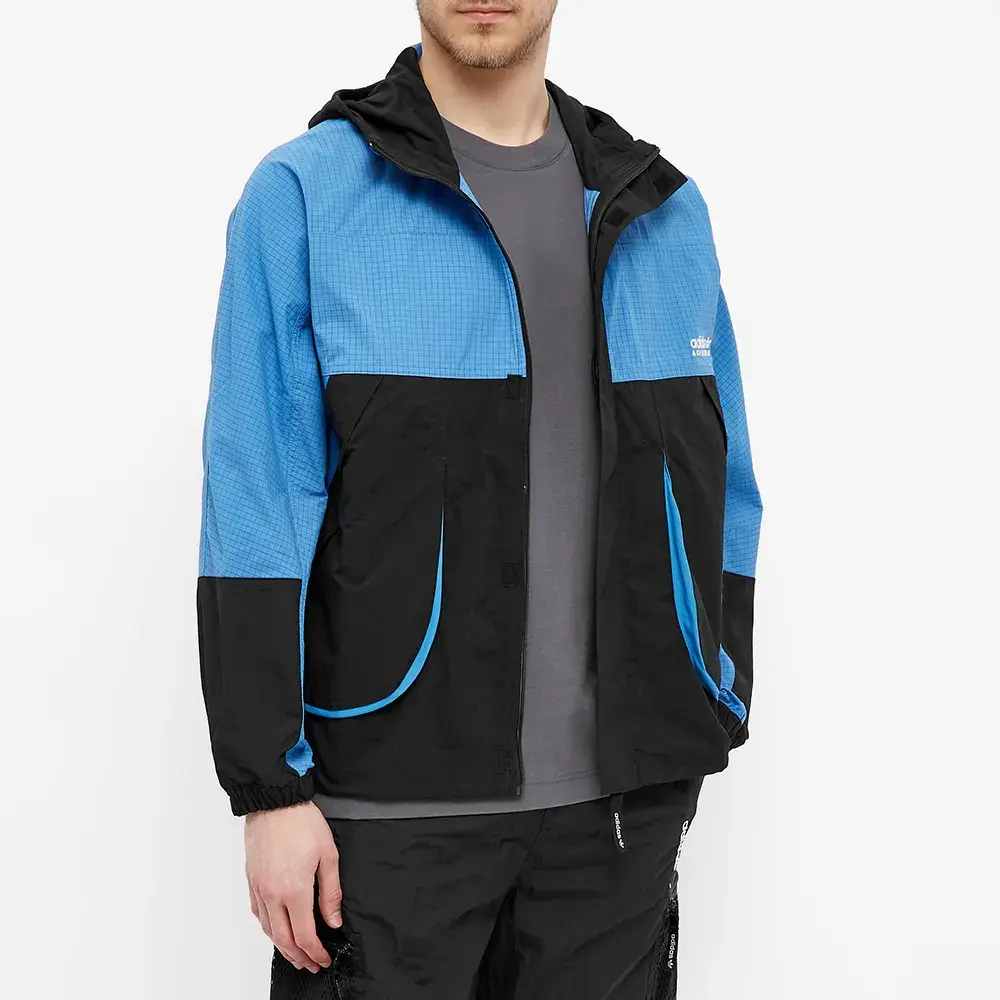 Мужская куртка Adidas Originals, цвет Blue with Black Lettering — фото 3