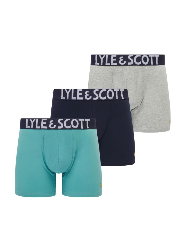 

Трусы боксеры Lyle & Scott Trunks 3-Er Set, цвет Türkis/Meliertes Hellgrau/Dunkelblau