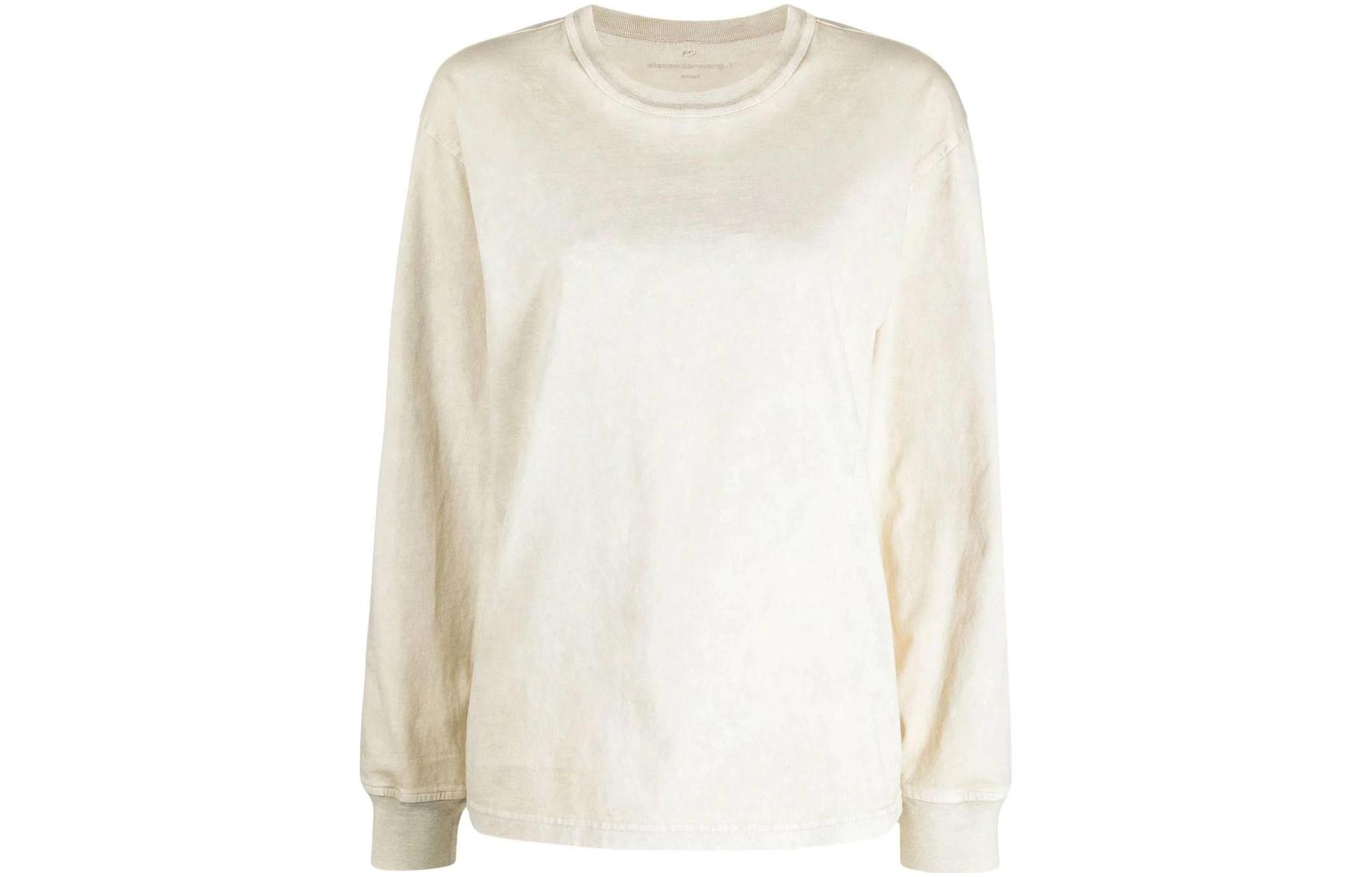

Alexander Wang Толстовка T By Puff Logo Bound Neck Essential Jersey Ls Tee Ice Grey