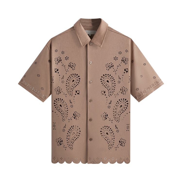 

Рубашка Kith Isaac Microsuede Button Down Shirt, розовый, Коричневый, Рубашка Kith Isaac Microsuede Button Down Shirt, розовый